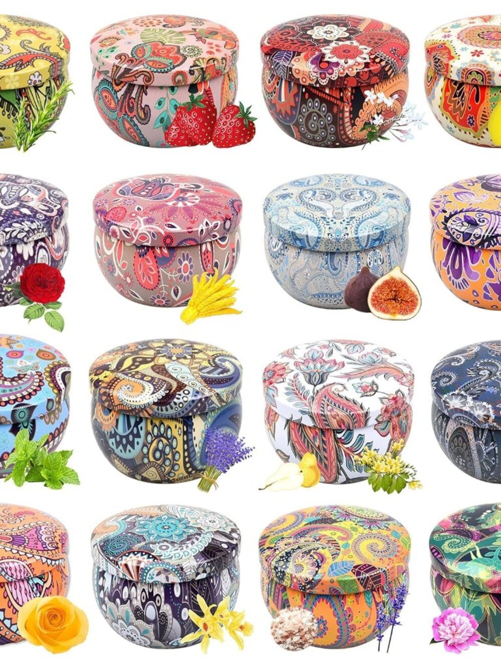 Scented Candles Gift Set, Natural Soy Wax Portable Travel Tin with Strongly Frag
